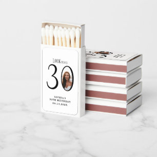 Look Who's Thirty Minimal Photo 30th Birthday Matchboxes