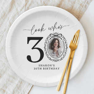Look Who's Thirty Photo 30th Birthday Paper Plates