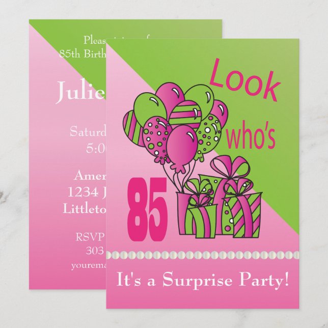 Look Who's turning 85 | 85th Birthday Invitation (Front/Back)