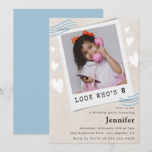 Look who's turning 8th birthday invitations