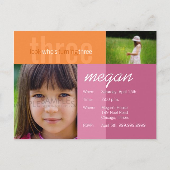 look who's turning three • Birthday Invitation (Front)