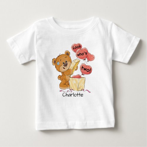 Look Whos Two Bear Toddler T_shirt