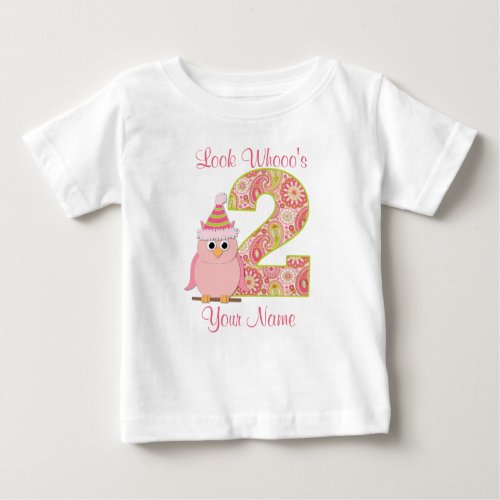 Look Whos Two Girls Birthday Shirt