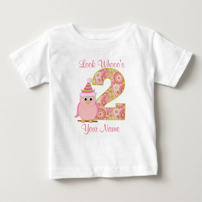 Look Who's Two Girls Birthday Shirt (Front)