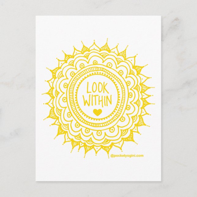 Look Within Mandala Postcards Gold (Front)