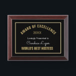 Look! World's Best Hostess Award Plaque<br><div class="desc">fun gift</div>