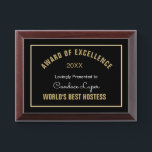 Look! World's Best Hostess Award Plaque<br><div class="desc">fun gift</div>