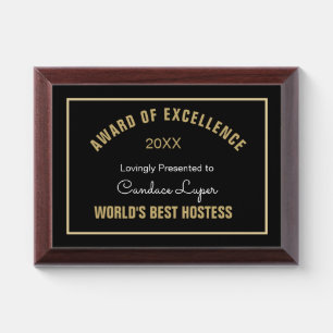 Look! World's Best Hostess Award Plaque