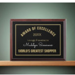 Look! Worlds Greatest Shopper Award Plaque<br><div class="desc">fun gift</div>