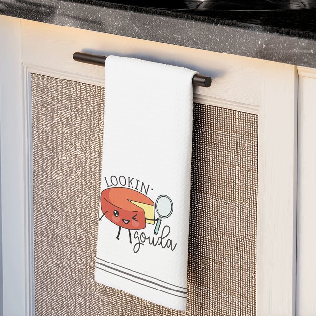 Lookin' Gouda Cute Funny Cheese Pun Kitchen Towel (Creator Uploaded)