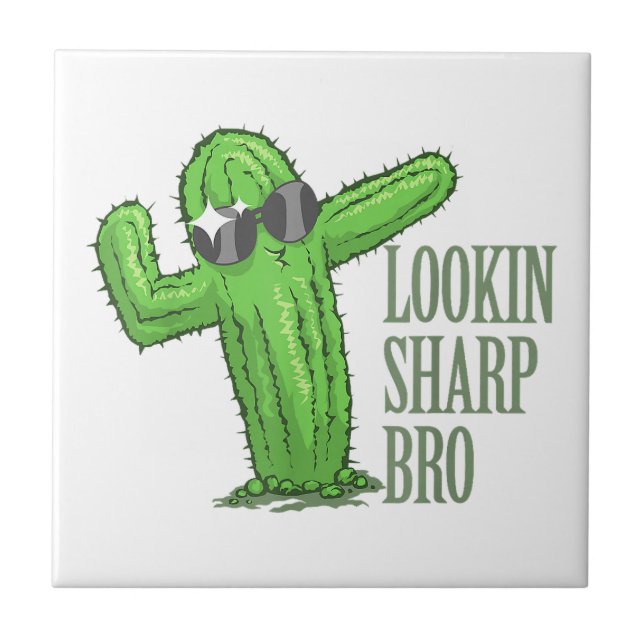 Lookin Sharp Bro Ceramic Tile (Front)