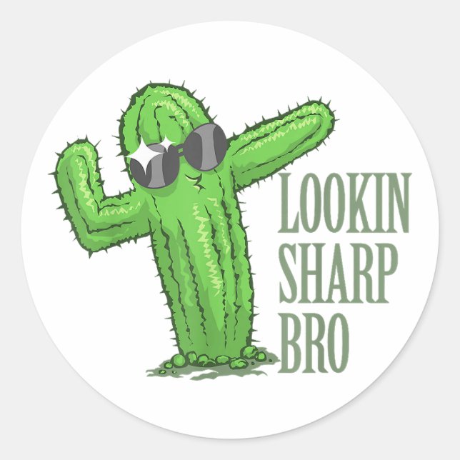 Lookin Sharp Bro Classic Round Sticker (Front)