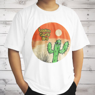 Lookin Sharp Bro Retro Vintage Desert Vibes Cactus T-Shirt