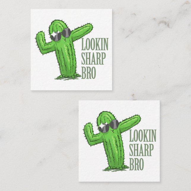 Lookin Sharp Bro Square Business Card (Front/Back)