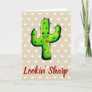 Lookin' Sharp Cactus Valentine Holiday Card