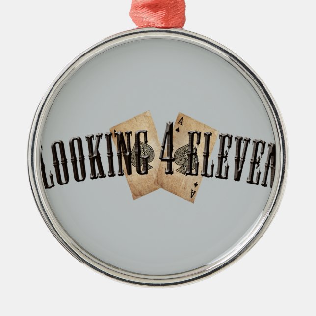 Looking 4 Eleven Logo Metal Ornament (Front)