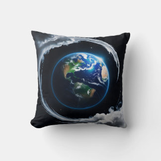 Looking a beautiful earth from the space throw pillow