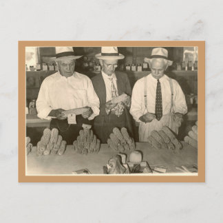 Looking at corn postcard
