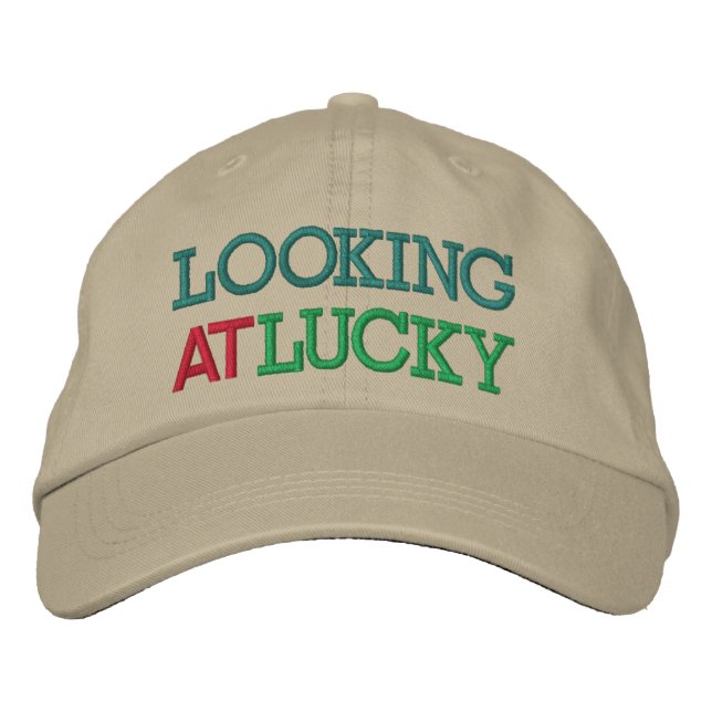 Looking At Lucky Embroidered Baseball Cap (Front)