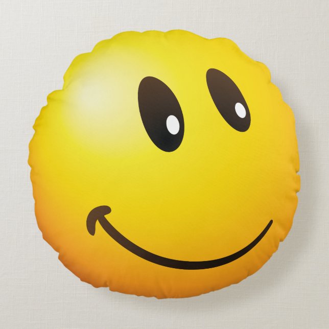 looking at you emoji round pillow (Front)