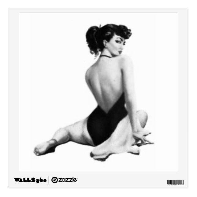 Looking Back Pin-up Girl Wall Sticker (Front)