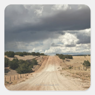 Looking down a dirt country road in NM with Square Sticker