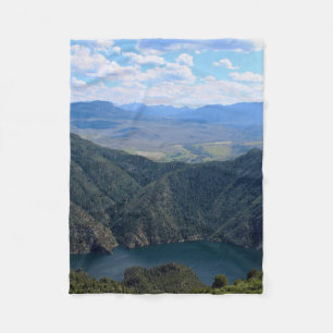 Looking Down At The Gunnison River Fleece Blanket