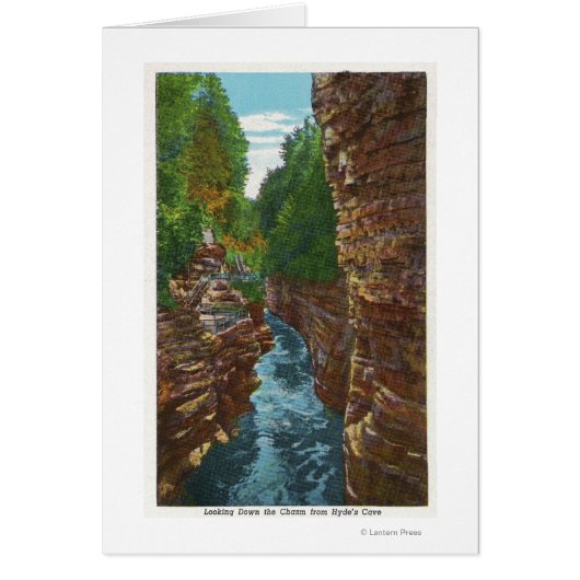 Looking Down Ausable Chasm from Hyde's Cave Cards (Front)