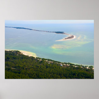 Looking down on Alligator Point, Florida Poster