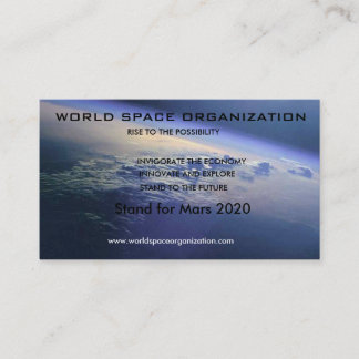looking_down_on_earth, WORLD SPACE ORGANIZATION... Business Card