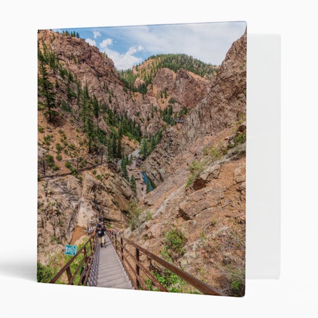 Looking Down Seven Falls Stairs 3 Ring Binder (Front/Inside)