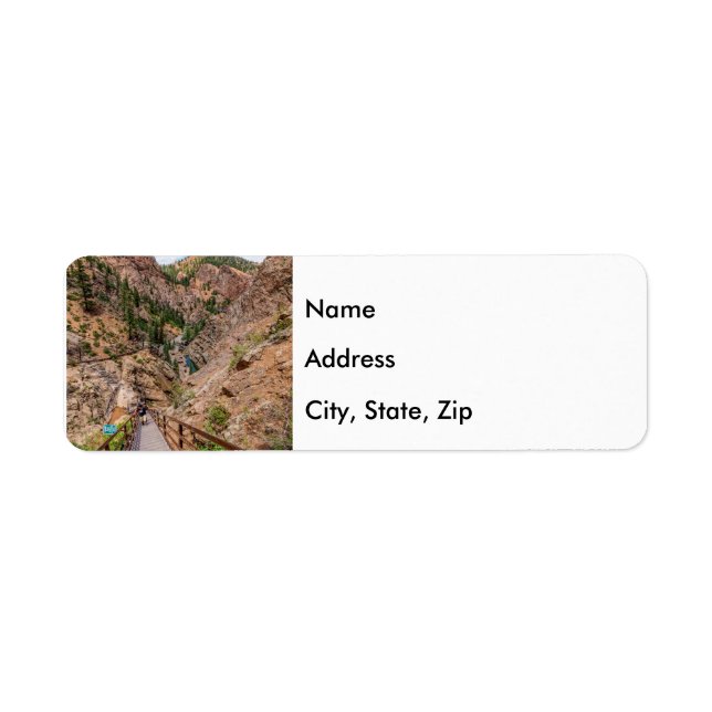 Looking Down Seven Falls Stairs Address Label (Front)