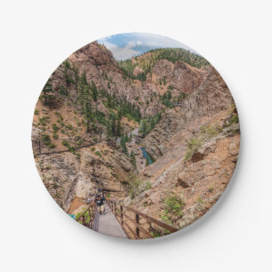 Looking Down Seven Falls Stairs Paper Plates