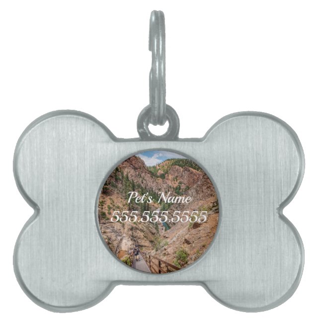 Looking Down Seven Falls Stairs Pet ID Tag (Front)