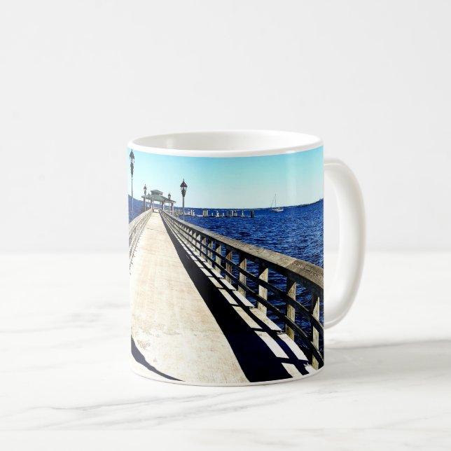 Looking Down The Pier Coffee Mug (Front Right)