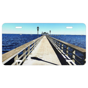 Looking Down The Pier License Plate