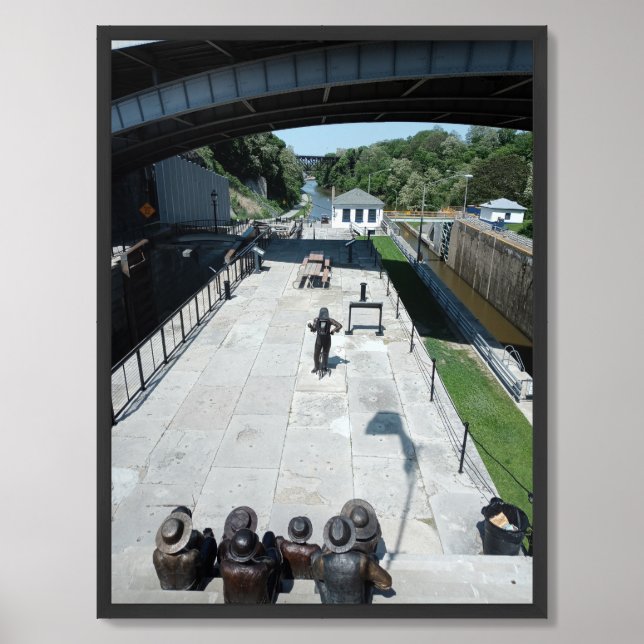 Looking Down the Steps of the Locks Poster (Framed Front)