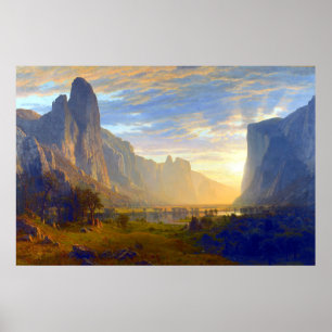 Looking Down Yosemite Valley Albert Bierstadt 1865 Poster