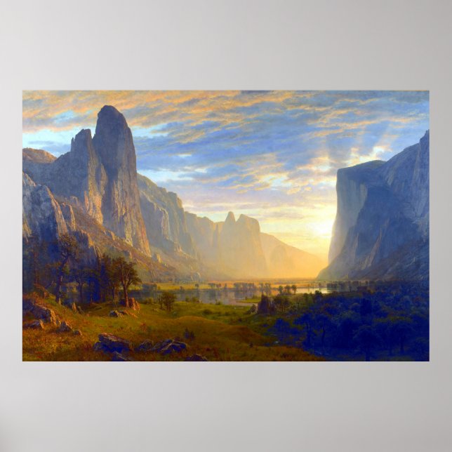 Looking Down Yosemite Valley Albert Bierstadt 1865 Poster (Front)