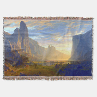 Looking Down Yosemite Valley Albert Bierstadt 1865 Throw Blanket