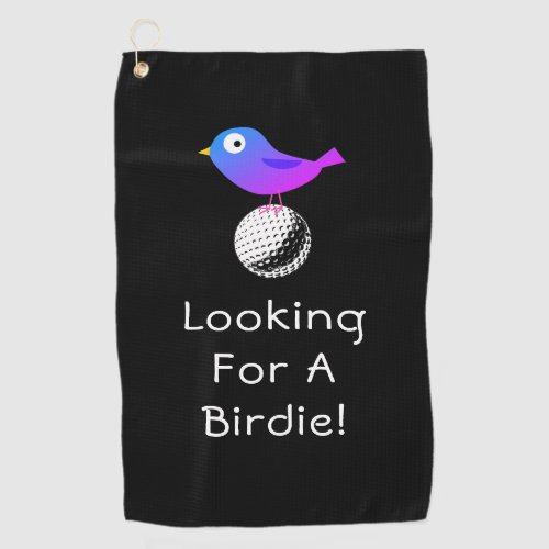Looking For A Birdie Personalize Bird  Ball Art Golf Towel