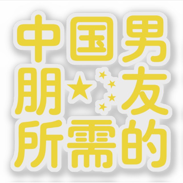 Looking for a Chinese Boyfriend ~ Hanzi Language Sticker (Front)
