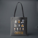 Looking for Delicious Coffee Drink Tote Bag<br><div class="desc">The utter excitement of finding delicious coffee. 
Coffee Maker and Coffee Cup Drink in cute flat design with earth color palette.
Perfect for coffee enthusiasts and coffee lover.</div>