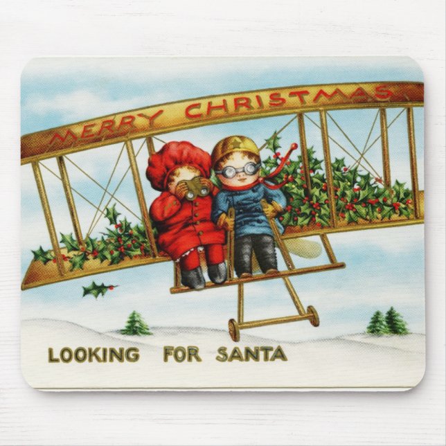 Looking for Santa vintage illustration Mouse Pad (Front)