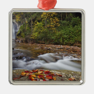 Looking Glass Falls in the Pisgah National Metal Ornament