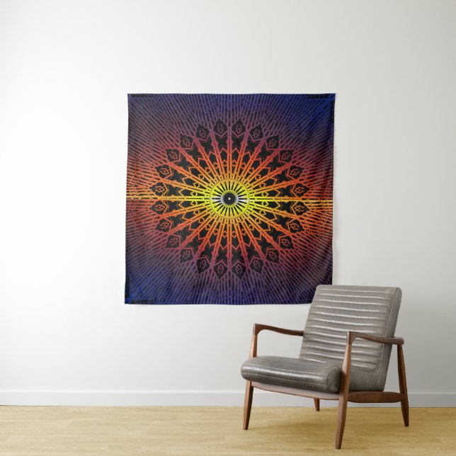 Looking Glass Mandala ( Rainbow ) Tapestry (In Situ)