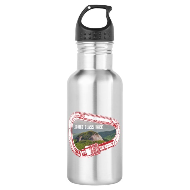 Looking Glass Rock Climbing Carabiner Stainless Steel Water Bottle (Front)