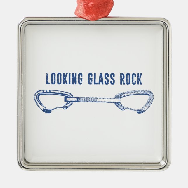 Looking Glass Rock Climbing Quickdraw Metal Ornament (Front)