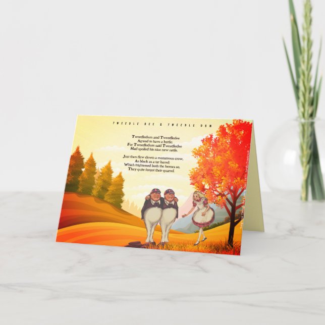  Looking Glass Tweetle Dee Dum Song Birthday  Thank You Card (Front)