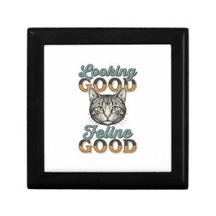 Looking Good Feline Good Vintage Cat Design_1 Gift Box